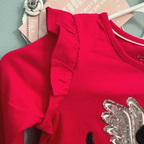 ISAAC MIZRAHI NEW YORK Sz 7/8 Little Girls Dalmatian Ruffle Sleeve Top - Picture 4 of 12